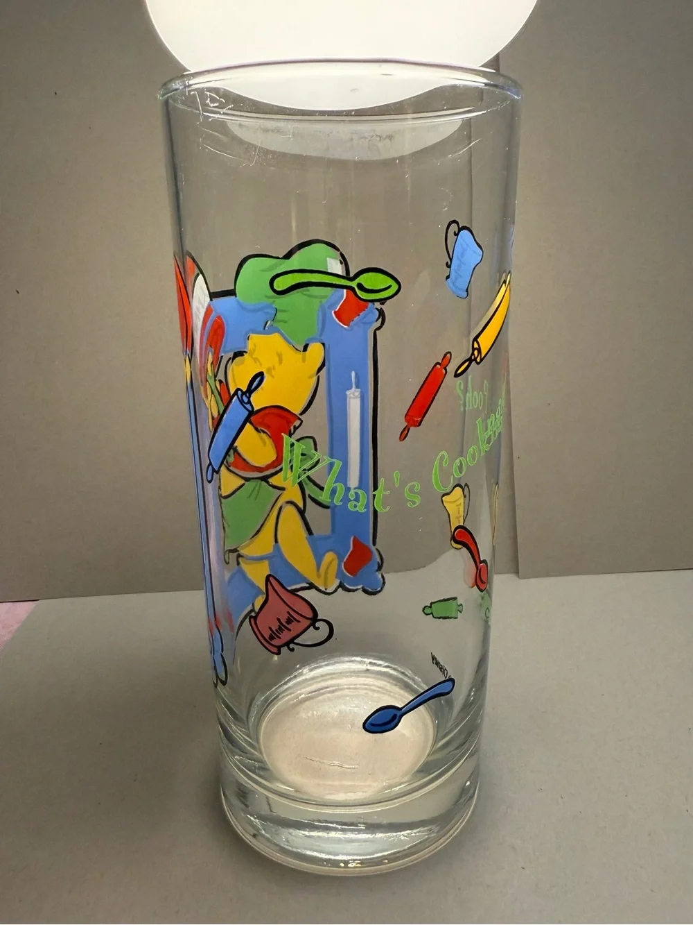 Vintage Disney Winnie the Pooh Blue Cartoon Glass Tumbler - Set of 2